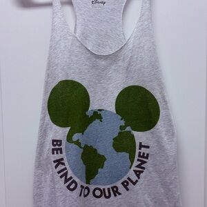Disney Gray Tank Top with Green Earth Design